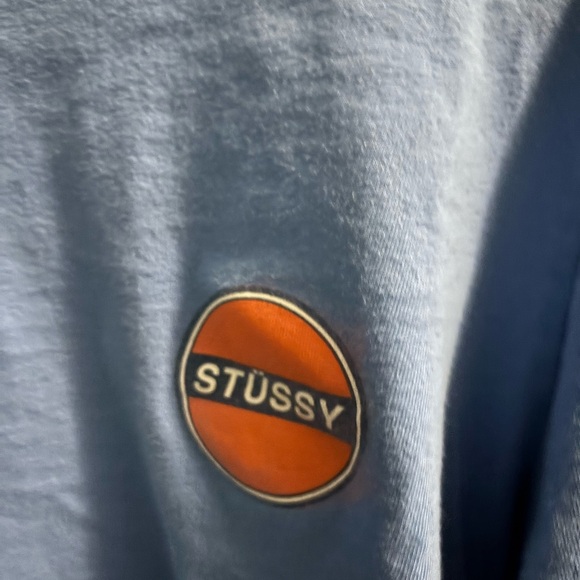 Stussy Sky Blue Long Sleeve Tee with Logo - Picture 3 of 4